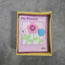 Vintage Little Tykes Fabric Photo Album Baby Girl Pictures 4x6 Flower Appliques
