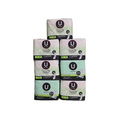 Lot U by Kotex Clean & Secure Maxi Pads, Heavy, 20 Pads Each, Lot of 7