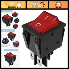 30A 250V 4 Pin DPST Rocker Switch - ON/OFF Toggle for Boat, Fan, Welder & More
