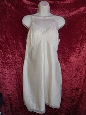 VTG Kayser White Lace Trim Full Slip Dress Size 38 M L Coquette Lingerie