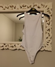 Women New White Bodysuit Size 8