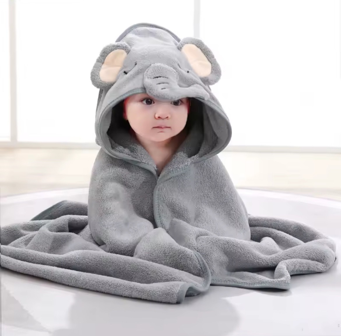 Blanket Soft Fleece Animal Bathrobe Swaddle Wrap Newborn Gift