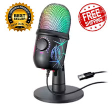 Gaming Microphone USB Computer Microphone for PC Mac PS4/5 Condenser Podcast RGB