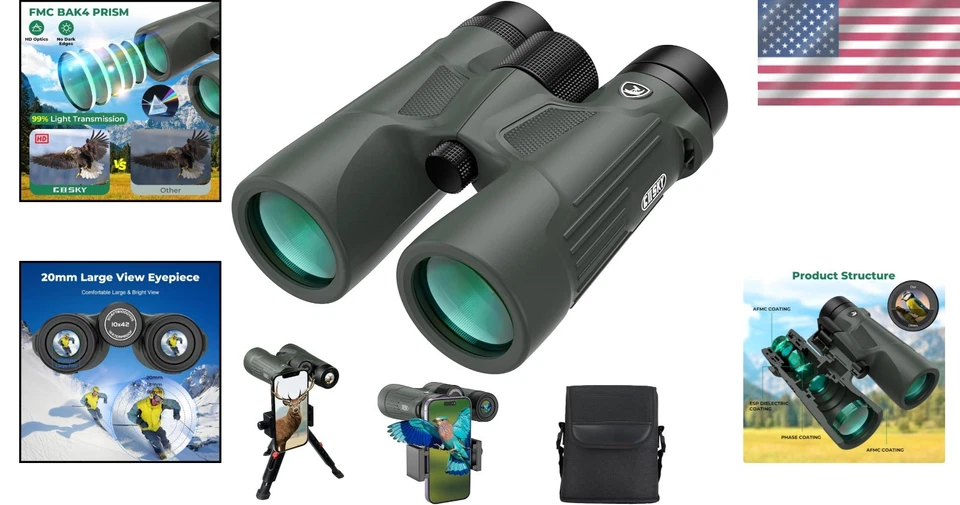 Exceptional 10X42 High Power Binoculars - Perfect for Travel and Outdoor Sports - Image 2 of 4