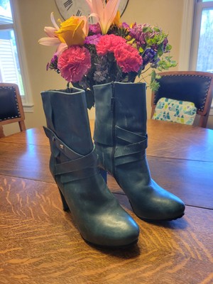 Womans Mariano Renzi Leather Boots, Green Size 6
