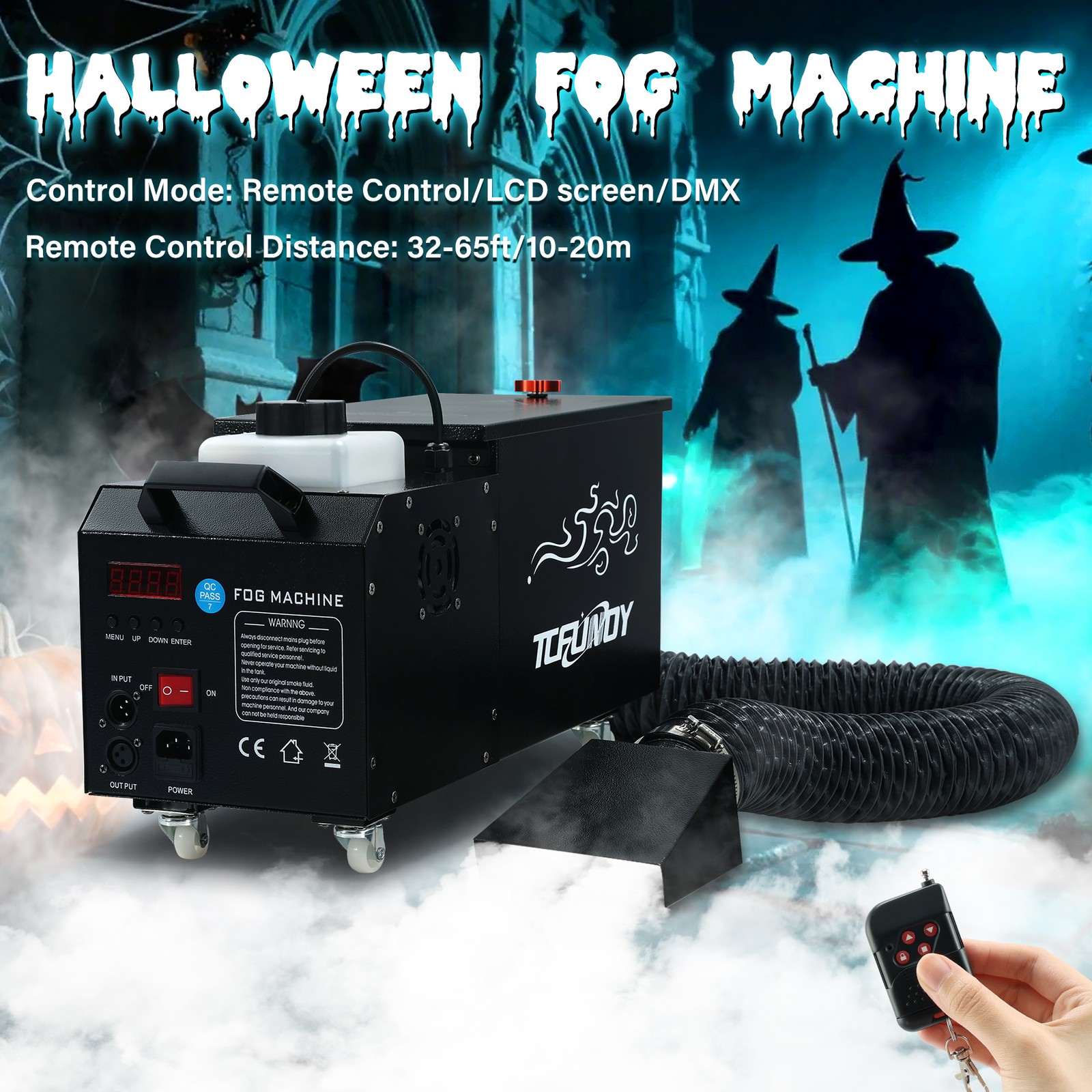 1500W Low Lying Water Mist Machine Halloween Stage Ground Fogger With DMX Remote