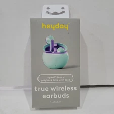 Heyday True Wireless Earbuds W/Rechargeable Case Micro USB Charging Cable - TEAL