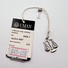 Sterling silver 925 Libra zodiac pendant, elegant balance scales charm for wear!