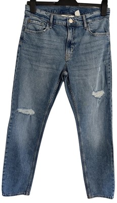 NWOT H&M Denim Jeans Youth/Boys Sz 20 Blue Straight Leg 28x29 Distressed