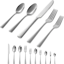 45-Piece Flatware Sets, Silverware Set for 8, Durable Stainless Steel Tableware 