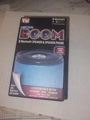 NEW Micro Boom Bluetooth Speaker AS SEEN ON TV NEW OPEN BOX