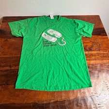 Jerzees Men's Vintage 90s Graphic T-Shirt "I Just Called Your Mom" L Green