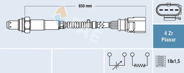 Lambdasonde Sensor Abgassteuerung FAE 77464 FüR Audi 8J9 XL Octavia TT Leon 8PA-image