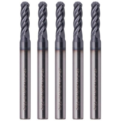 BestParts High Performance 5Pcs Solid Carbide Ball Nose End Mill, AlTiN Coate...