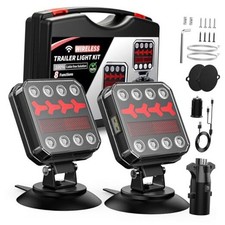 Wireless Bluetooth Magnetic Trailer Lights, Fast Charging LED Trailer Black