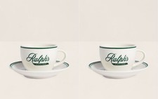 Ralph Lauren Ralph's Coffee Espresso Cup and Saucer set of 2 China with Box NEW