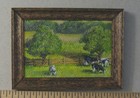 1:12 scale Miniature Painting "Cows in the Glade" OOAK Artist made LesBonArts — photo 1
