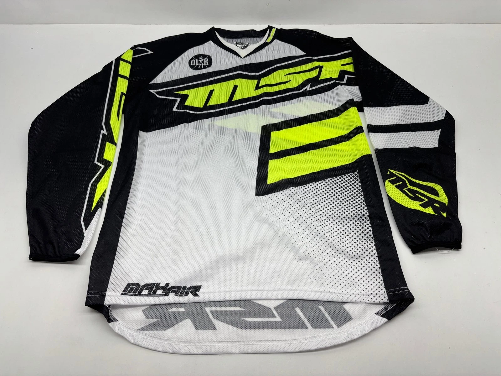 MSR Men's Jersey Medium White Black Yellow M Riding Shirt Apparel Gear Motocross