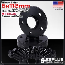 2 Pcs 15 mm BMW 5x112mm 66.6mm Hub Centric Spacer Fit 1-8/I/M/X-Series etc.