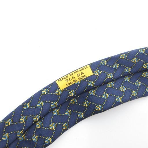 HERMES Tie Regular Pattern Silk Navy JS GY11 Men - image 7