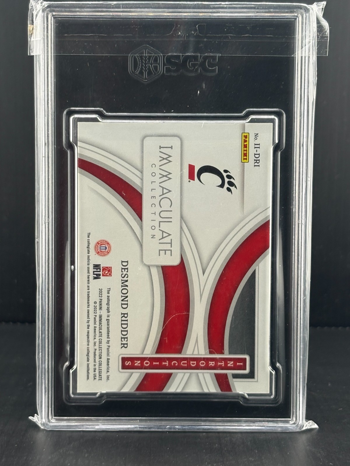 2022 IMMACULATE COLLEGIATE DESMOND RIDDER RC AUTO RED INTRODUCTIONS /15 SGC 9/10 view 3