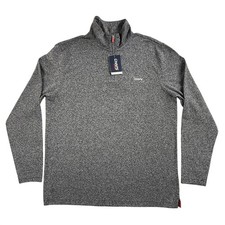 Chaps Sport Pullover Mens XL Black 1/4 Zip Mock Neck Casual Pullover Shirt New