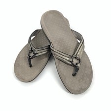 Vionic Tide Aloe Orthopedic Comfort Thong Sandals 8 Womens Gray Pewter Slip On