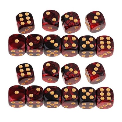 20x Zwei Farben Quadrat Sechsseitig D6 Harz Tisch Spiel Würfel Set