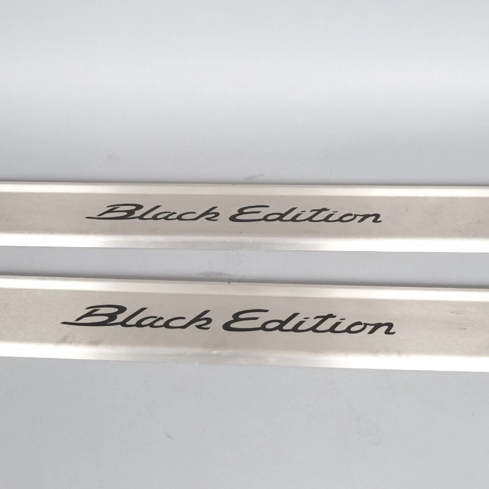 2005-2012 Porsche Boxster Stainless Door Sill Plates "Black Edition" OEM Used - Image 3 of 4