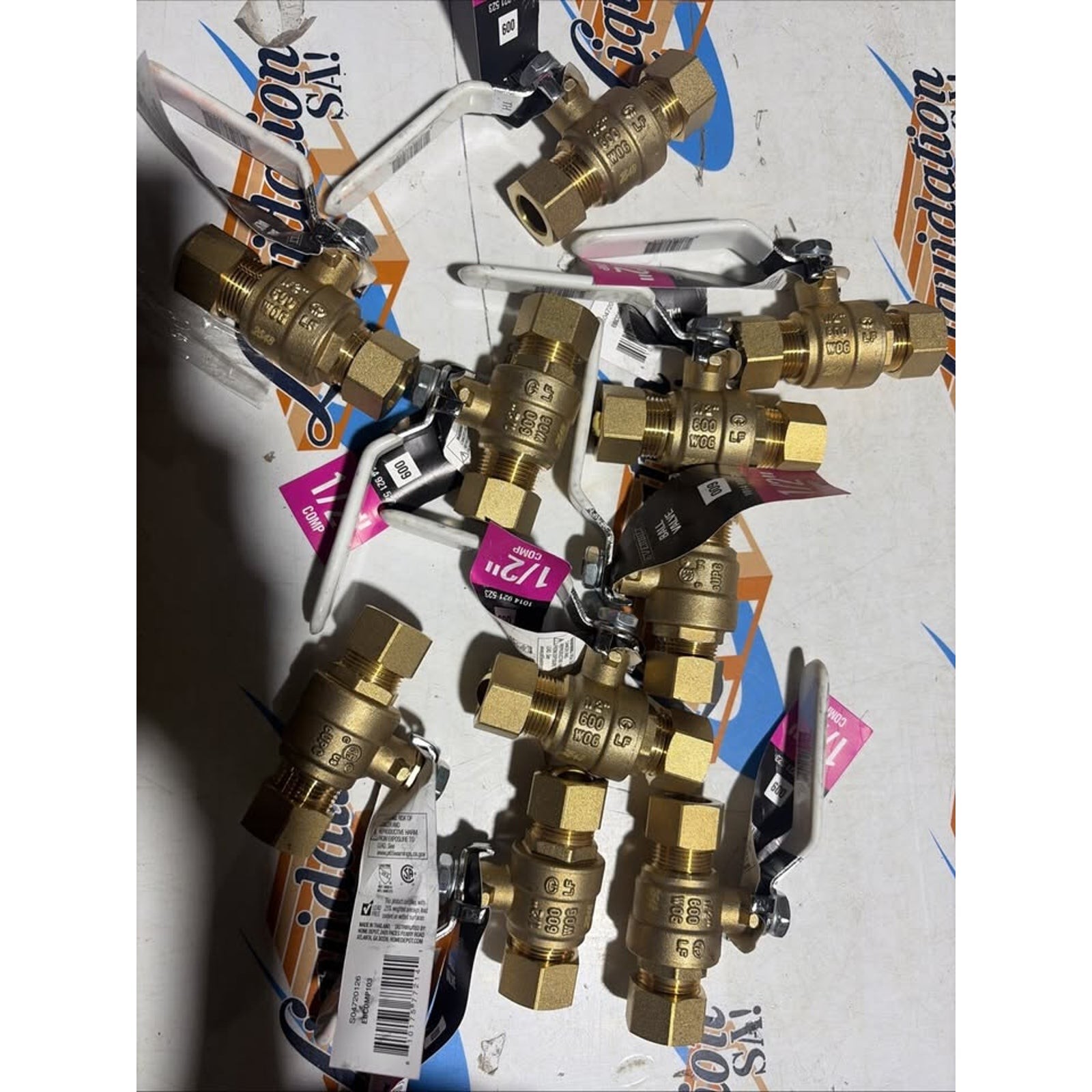 EVERBILT 1/2 in. Compression x 1/2 in. Brass Full Port Ball Valve 10PK