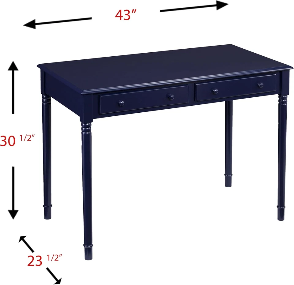 Escritorio Janice Farmhouse con 2 cajones - azul marino Foto 3 de 4