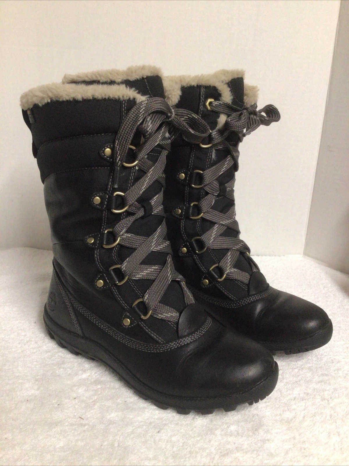 Stivali da neve Timberland Mount Hope donna neri in pelle impermeabili 8709R taglia 7 5