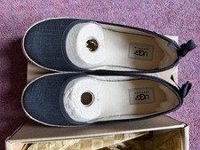 BRAND NEW UGG INDAH SLIP ON Hessian Sole Canvas pumps SHOES UK 4