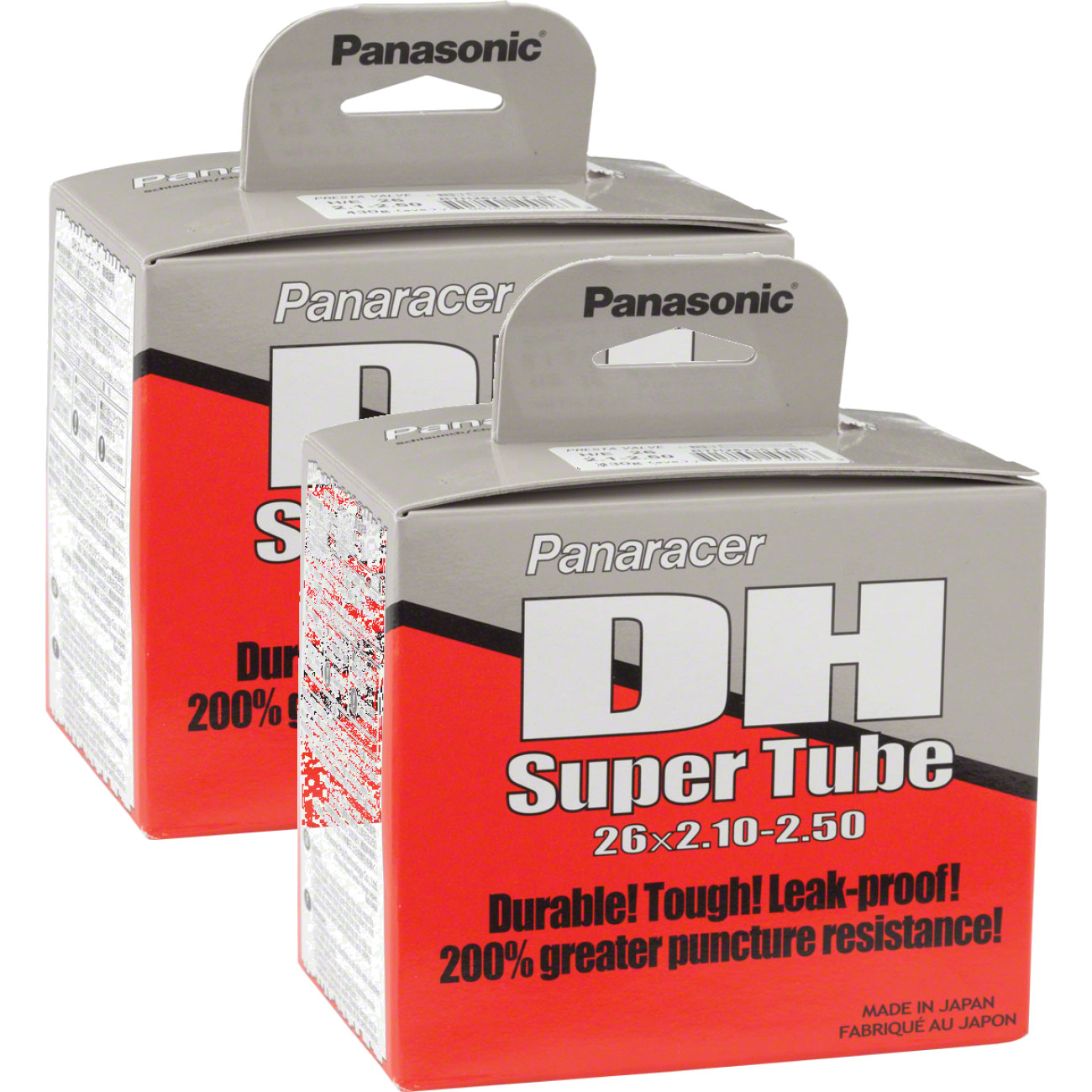 Упаковка из 2-х трубок Panaracer DH SuperTube 26 x 2,1-2,5 с клапаном Presta диаметром 36 мм