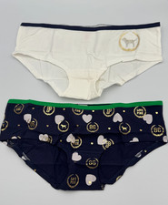 victoria's secret Love Pink Logo extra low rise hipster Lot of 2 white Blue S