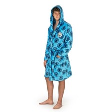 Manchester City Mens Dressing Gown Hooded Fleece Robe Official Merchandise S-XL