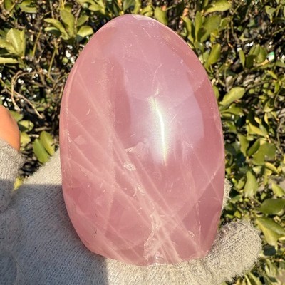 707g Natural Gorgeous Rose Quartz Freeform Healing Crystal Ornaments