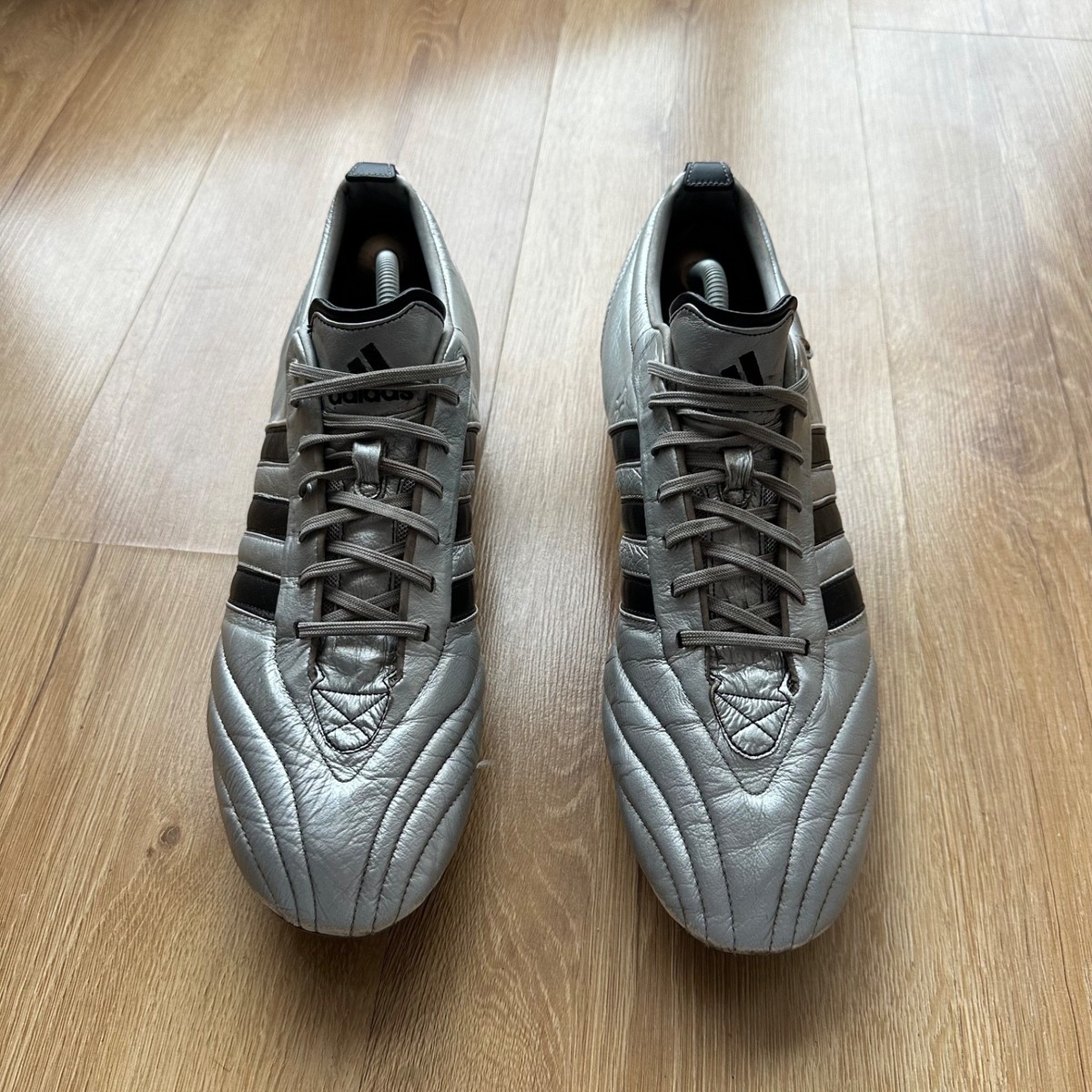 Adidas Adipure 1 FG Silver Football Soccer Leather Cleats US13.5
