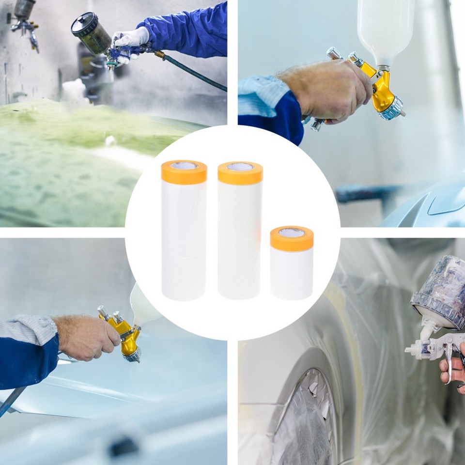 3 Rolls Masking Paper Auto Body 20 Meters Protective Film for Painting ...