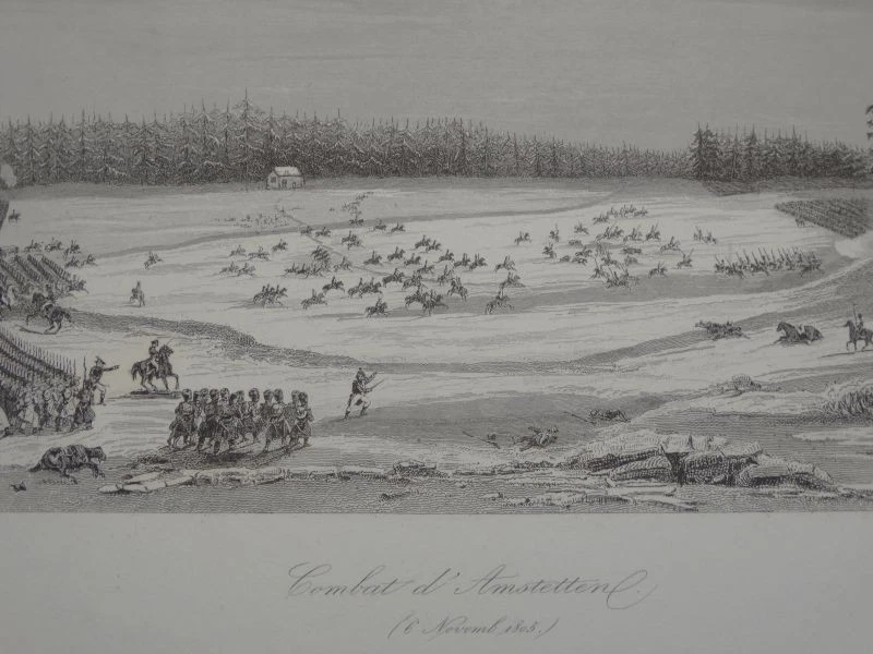 Combat Amstetten Bataille Lutzelberg Schlachten Kriege Gavard 2 Stahlstiche 1840 - Bild 3 von 4