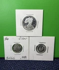 “NO RESERVE 1/4oz ASE + 1/10 Buffalo & King Charles Silver Lot .999”