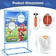 Football Toss Game with 4 Inflatable Balls, Indoor/Outdoor Football Throwing Tar