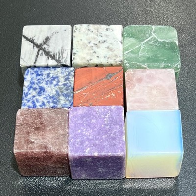 Assorted Mixed Crystal Mineral Cube Carvings Wholesale Gemstone Decor Supply