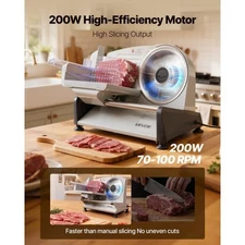VEVOR Meat Slicer, 7.5 inch 200W Electric Deli Slicer Machine with  SUS420 Blade