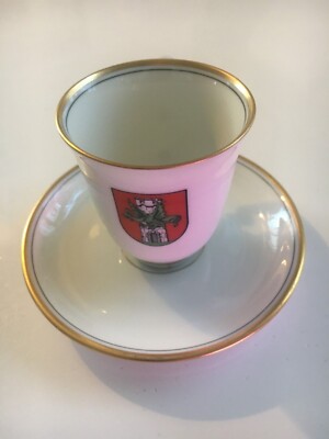 Dragon & Castle Augarten Wien Austria Hand Painted Demitasse Cup 