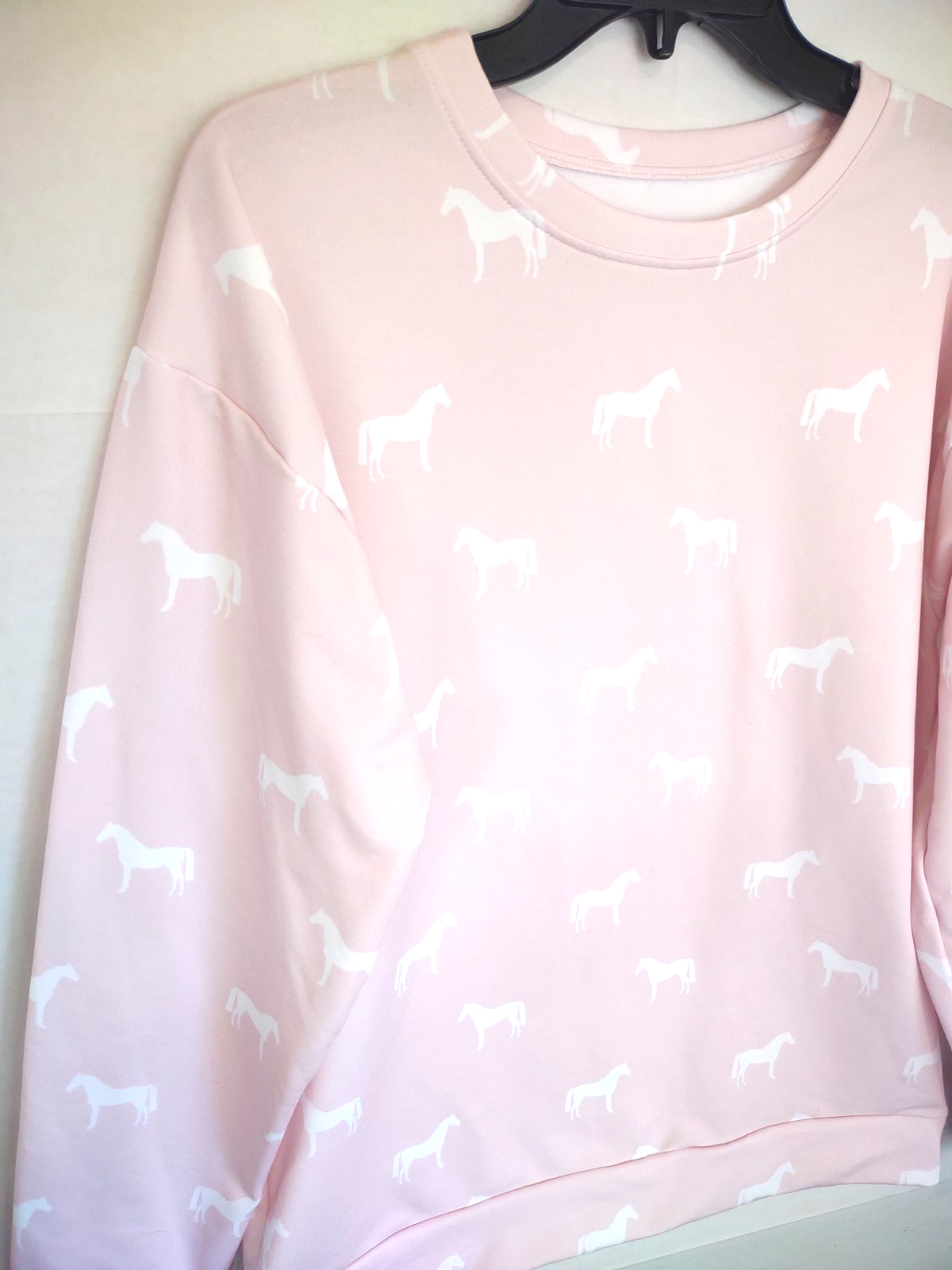 Maglione girocollo The Painting Pony donna L rosa stampa cavallo allover cowgirl