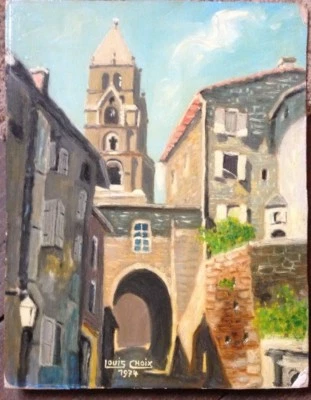 LOUIS CHOIX °KIRCHE FRANKREICH ? BELGIEN ? WER KENNT DEN ORT ? KATHEDRALE ÖL - Bild 1 von 4