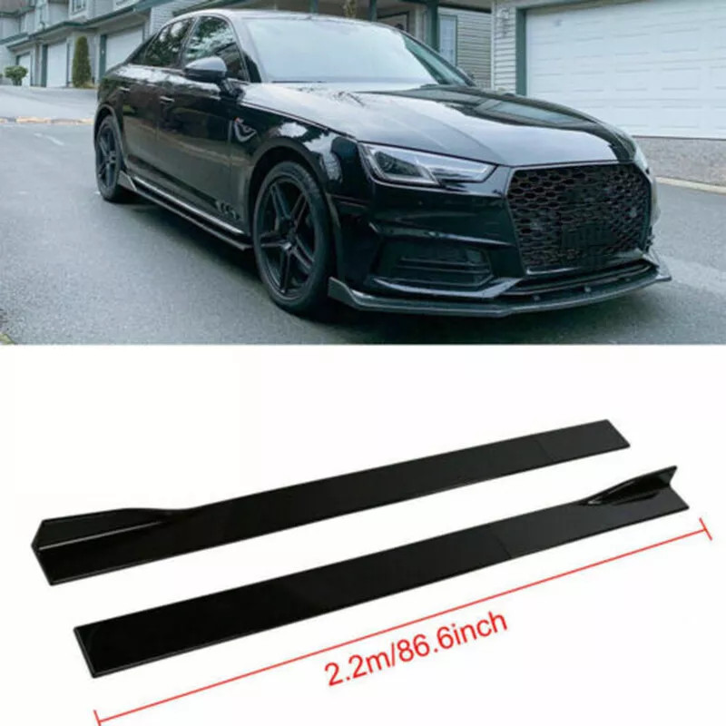 86.6'' Gloss Black Side Skirts Extension For Audi A3 S3 A4 S4 A5 S5 RS5 A7 A8