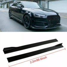 86.6'' Gloss Black Side Skirts Extension For Audi A3 S3 A4 S4 A5 S5 RS5 A7 A8