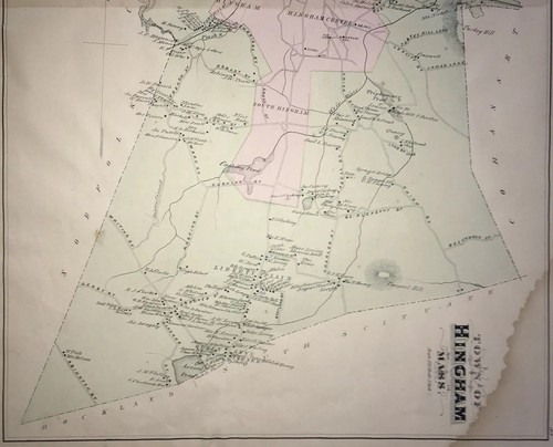 Original 1879 Hingham Map,Cohasset Massachusetts MA Mass Old Vintage Atlas - Afbeelding 11 van 12